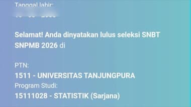 Bukti kelulusan SNBT Zypiaer